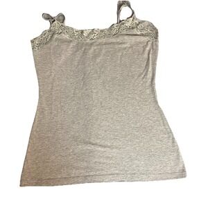 Dots Delicious Camisole Lace Heather Gray Tank Top Size XL Y2K Babydoll Cami